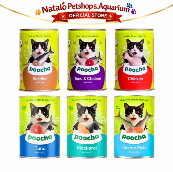 POOCHA Kaleng 400GR per 1 DUS ISI 24 PCS - Makanan Basah Kucing / Canned Wet Cat Food 400 GR All Life Stages Segala Semua Usia Umur - gambar 2