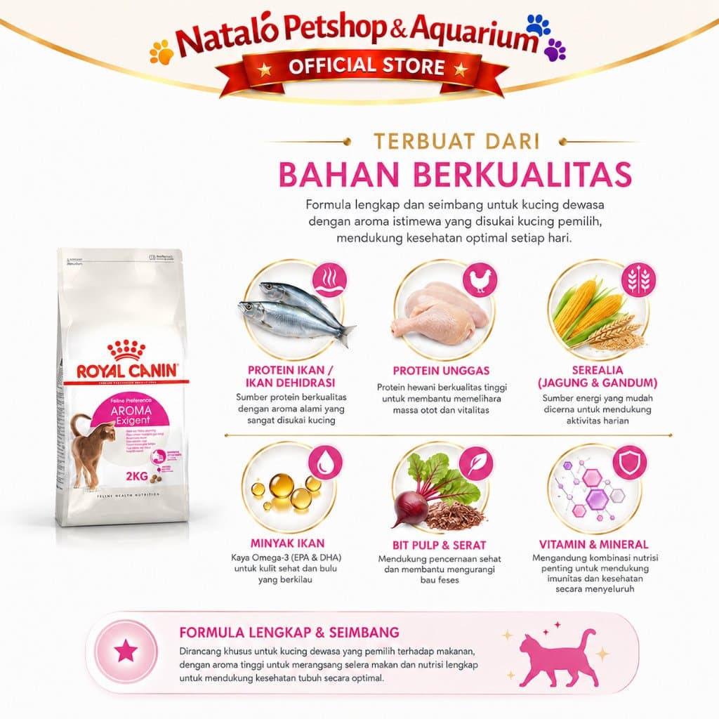 Royal Canin Aroma Exigent 2KG - Makanan Kucing Dewasa Aromatic untuk Pemilih / Picky Eater 2 KG - gambar 2
