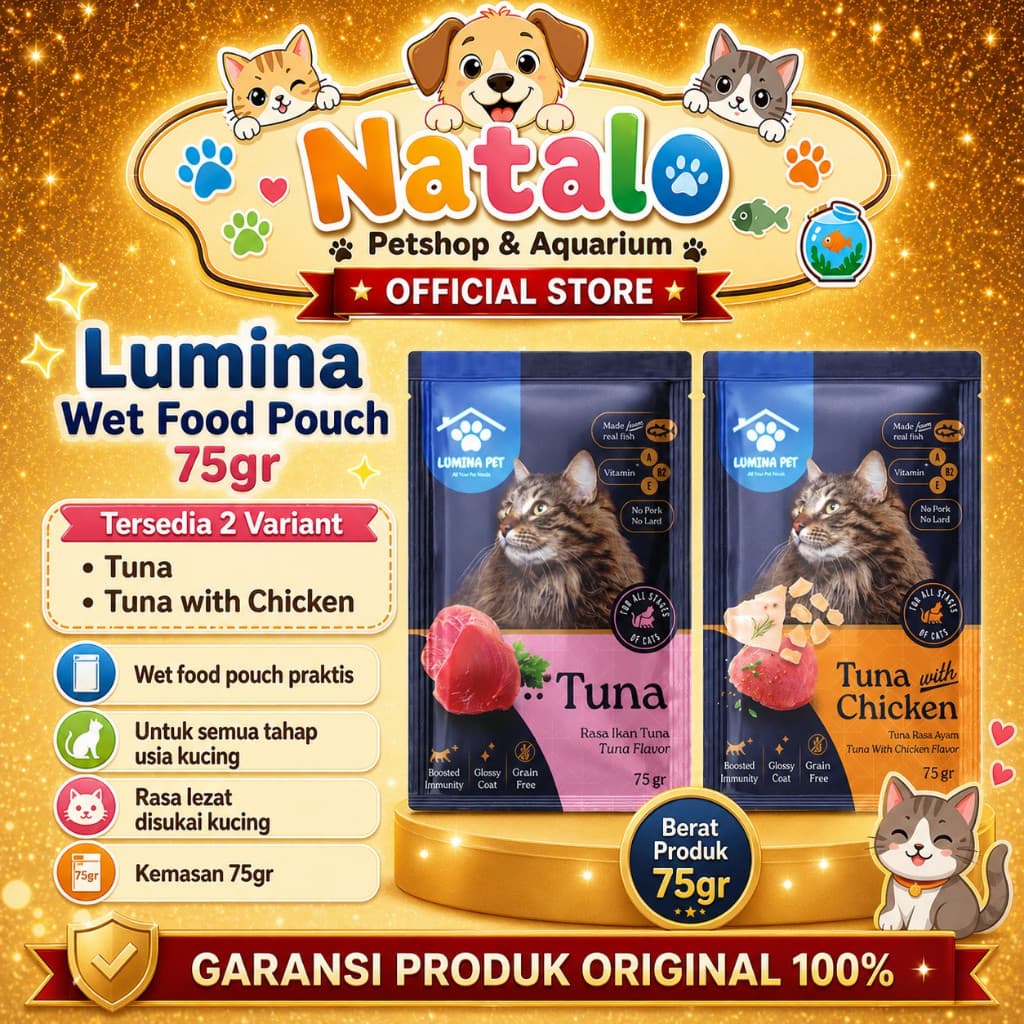 Lumina Pet Pouch Wet Food All Life Stages 75Gr - Makanan Basah Sachet Saset Kucing Semua Umur - gambar 1