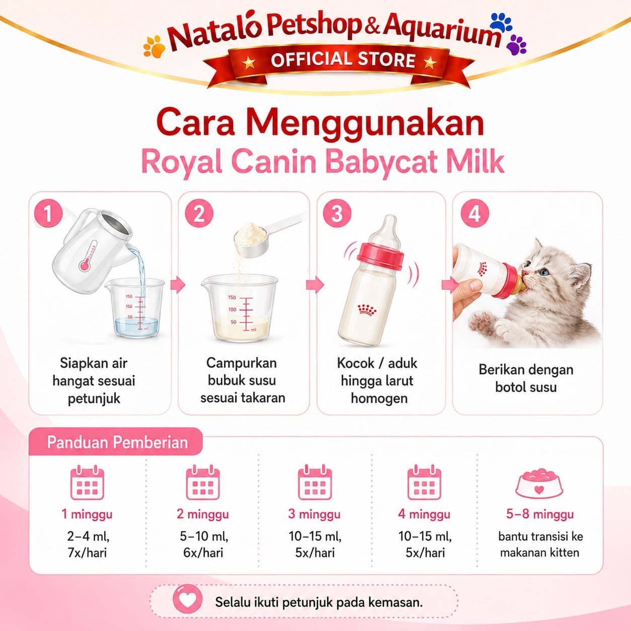 Royal Canin Babycat Milk 300GR Include Dot Susu - Susu Anak dan Ibu Kucing Menyusui - Baby Cat 300 GR - gambar 4