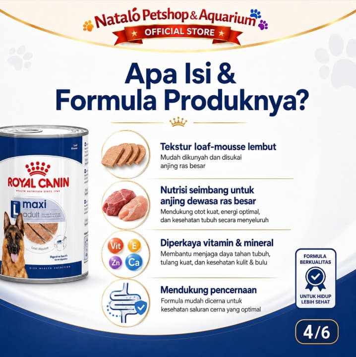 Royal Canin Maxi Adult 410GR Wet Dog Food - Makanan Basah Anjing Ras Besar 410 GR Kaleng - gambar 4