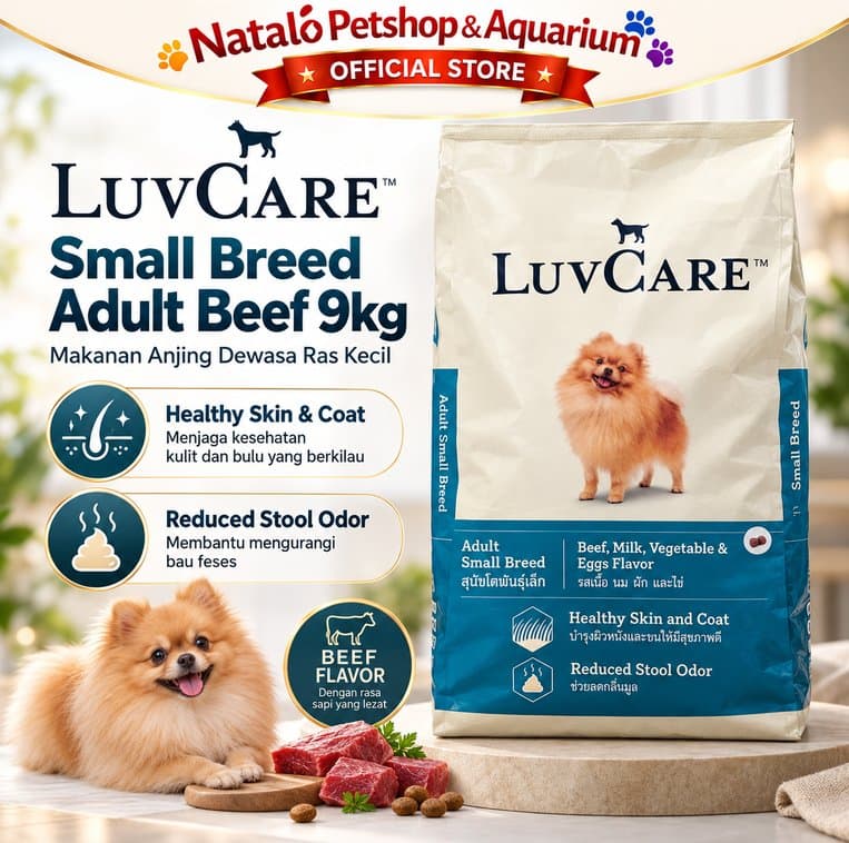 Luv Care Small Breed Adult Beef 9KG Dog Food Makanan Anjing Dewasa Ras Kecil Dry Food