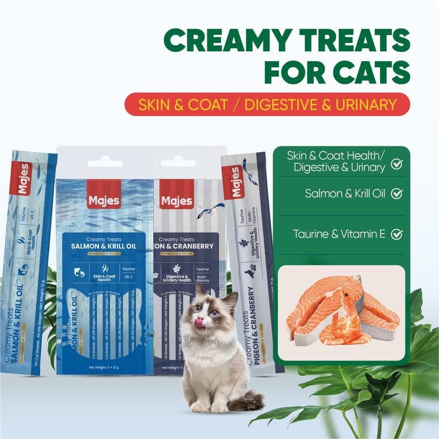 MAJES Creamy Cat Treats - Snack Makanan Basah Kucing 1pack 5x12Gr - gambar 7