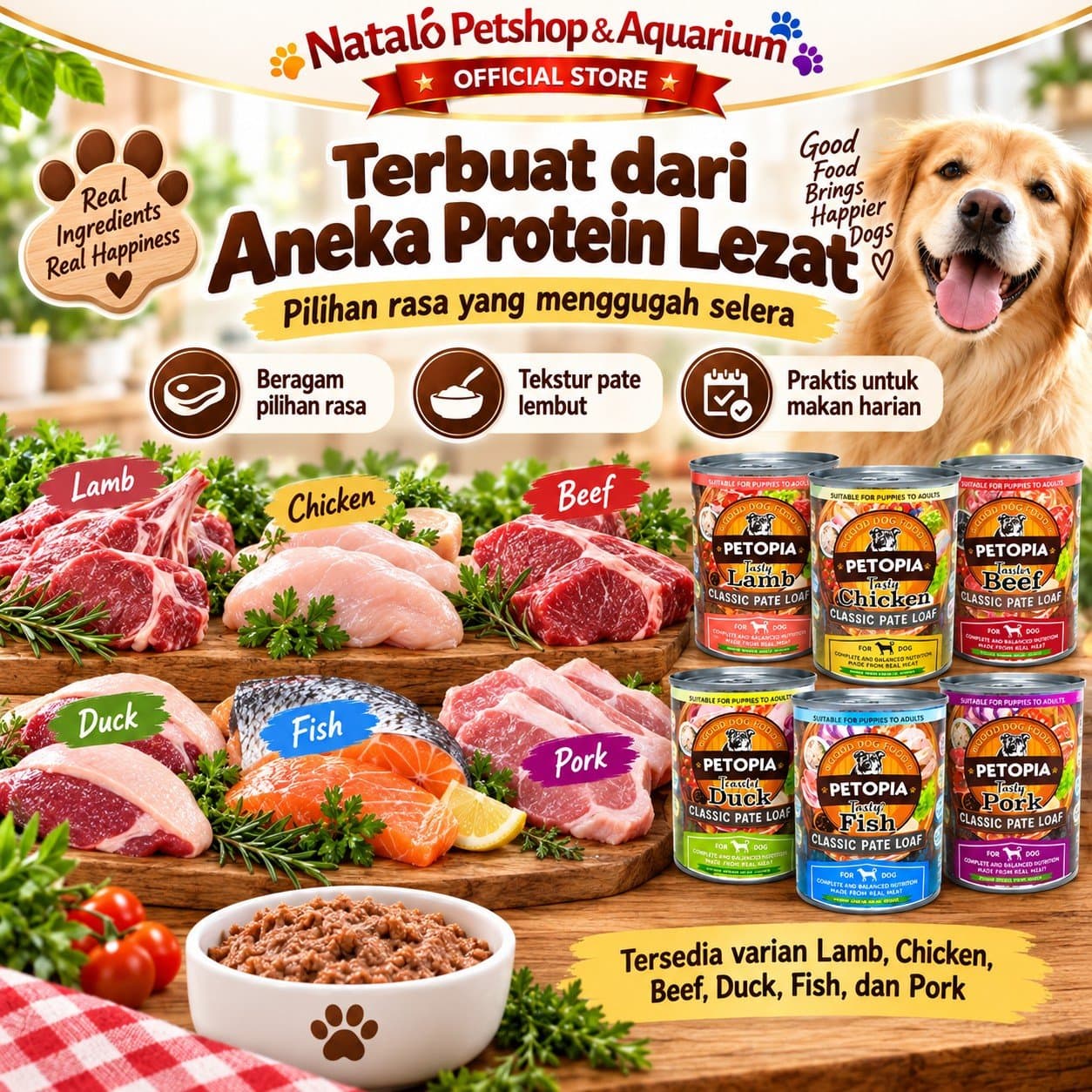 Petopia Classic Pate Loaf 1 DUS (24pcs x 380gr) All Life Stages Wet Dog Food  - Makanan Basah Kaleng Anjing untuk Semua Tahap Usia / Umur - gambar 4