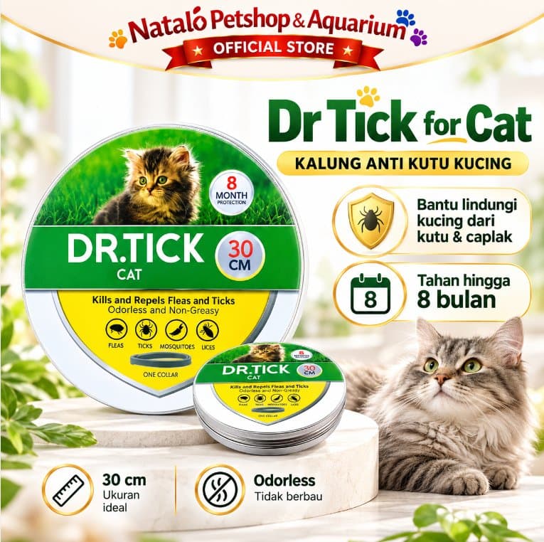 Dr Tick Cat 30cm Kalung Anti Kutu Kucing Tahan Hingga 8 Bulan Anti Flea Tick Waterproof Adjustable
