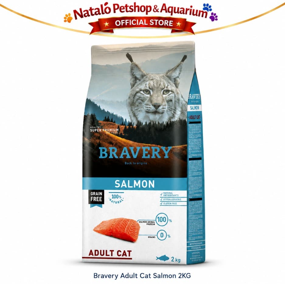 Bravery Adult Cat Salmon 2KG Makanan Kucing Dewasa Super Premium Food Pelet - gambar 5