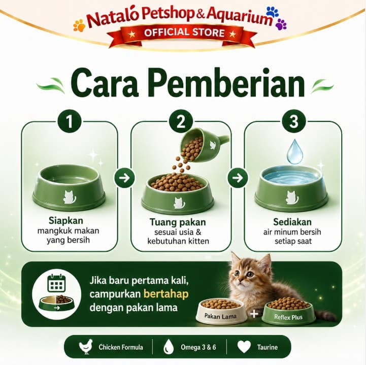 Reflex Plus Kitten 1.5KG with Chicken - Makanan Anak Kucing Super Premium Food rasa Ayam / Sehat / Gemuk / Bulu Lebat - gambar 3