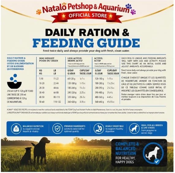 Acana Adult Dog Recipe 2KG Grain Free Super Premium Dry Dog Food - Medium Large Breed Makanan Kering Anjing Dewasa Ras Sedang Besar Tinggi Protein - High Protein 2 KG - gambar 4