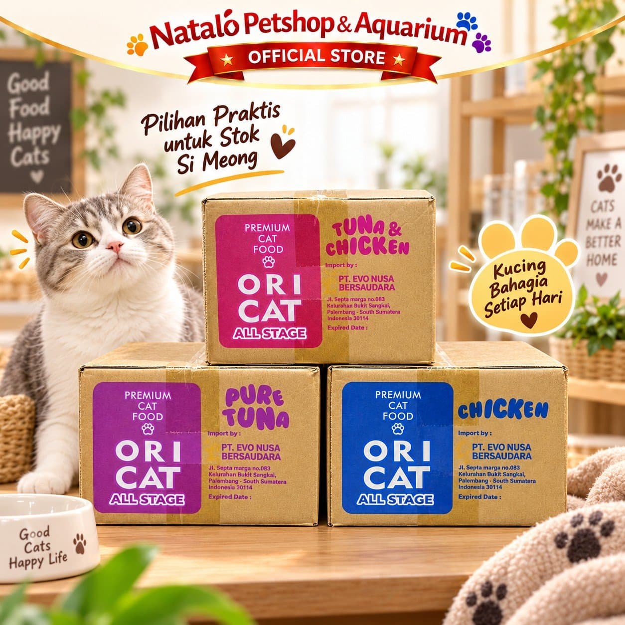 ORICAT Pouch Wet Cat food 1 BOX isi (24pcs x 80gr) All Life Stages - Makanan Basah Saset ORI CAT untuk Kucing Semua Tahap Usia - gambar 5