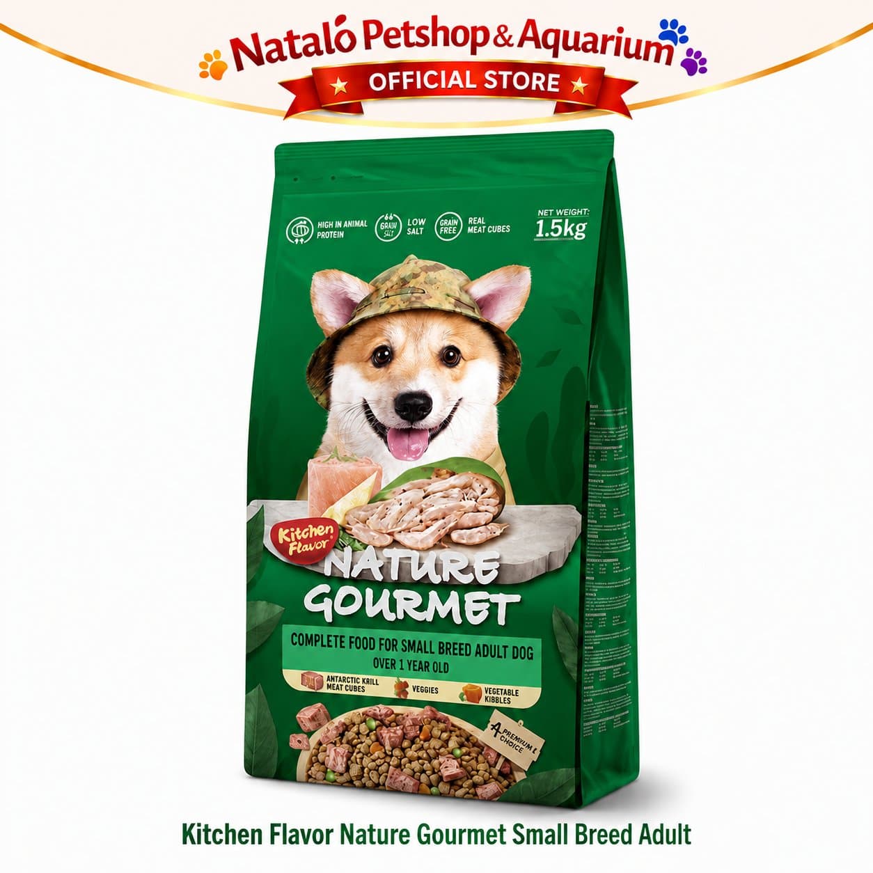 Kitchen Flavor Nature Gourmet Complete Dog Food for Small Breed Adult 1.5KG - Makanan Kering Anjing Dewasa Ras Kecil Mini 1.5 KG - gambar 6