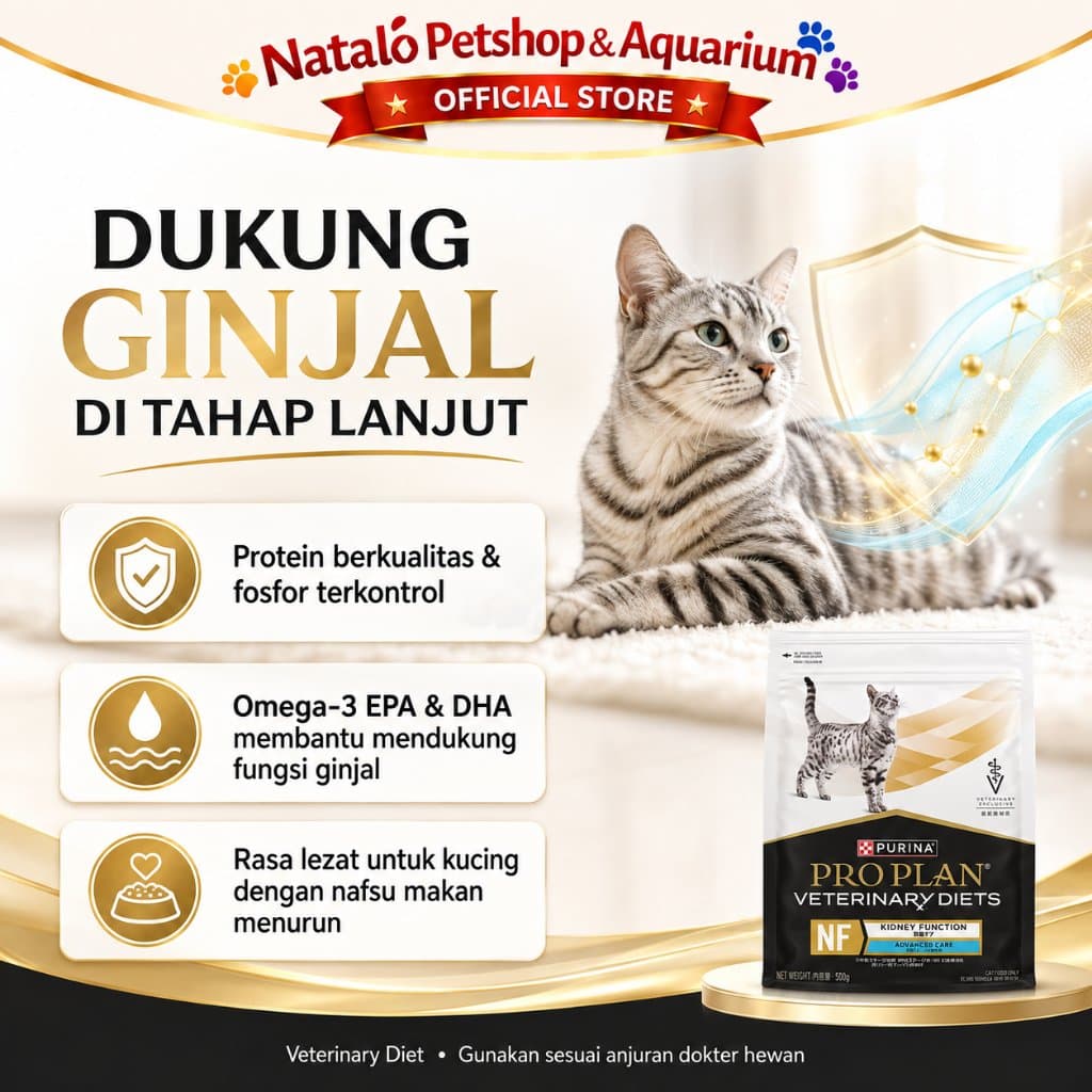 Pro Plan NF Kidney Function 2KG Advance Care Veterinary Diets Dry Cat Food 2KG - Renal Special Makanan Kucing Kering untuk Ginjal 2 KG ProPlan Purina - gambar 2