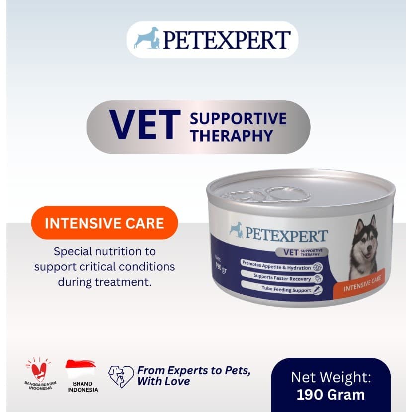 Pet Expert INTENSIVE CARE for DOG 190GR - Vet Vet Supportive Therapy Treatment / Makanan Basah Kaleng Penyembuhan Sakit Recovery untuk Anjing PETEXPERT 190 GR - gambar 1