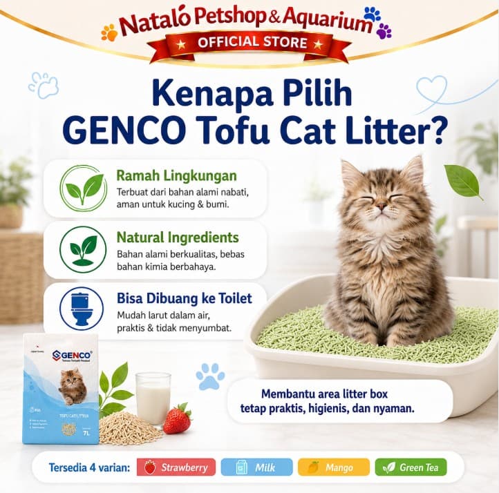 GENCO Tofu per DUS isi 6 PCS Cat Litter 7LT Soya Clump 7 LT - Pasir Kucing terbuat dari Tahu Anti Debu - Gumpal Maximal Lembut Nyaman 7L 7 Liter Wangi - gambar 3