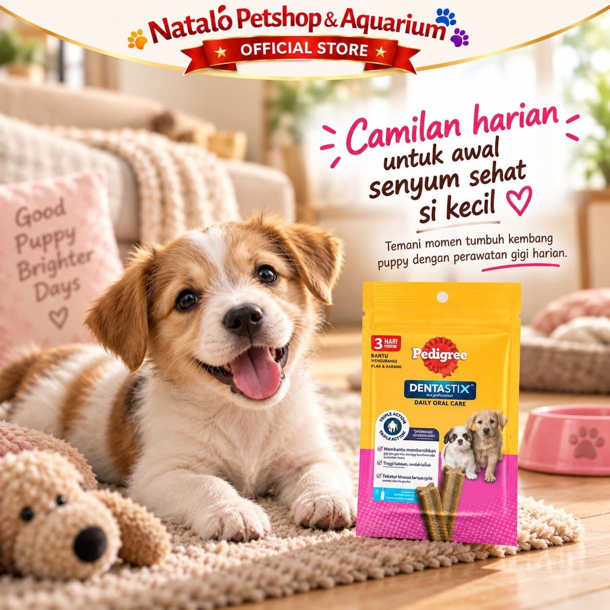Pedigree Dentastix Baby Puppy Original 25gr Snack Anak Anjing Usia 4-12 Bulan Dental Stick Camilan Pembersih Gigi Bantu Kurangi Karang Gigi dan Menjaga Kesehatan Gusi - gambar 5