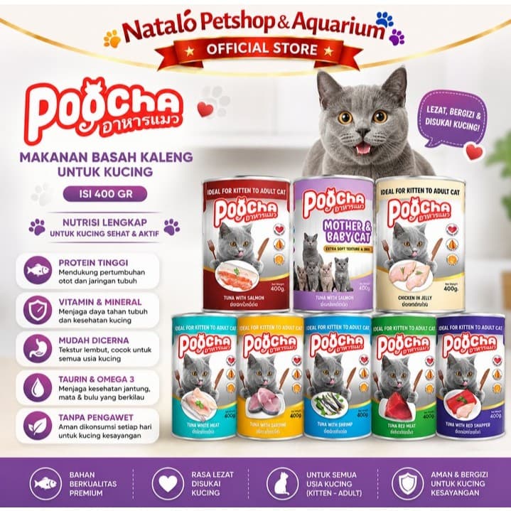 Poocha Kaleng 400gr Canned Wet Food All Life Stages - Makanan Basah Kucing Semua Umur 400 GR - gambar 7