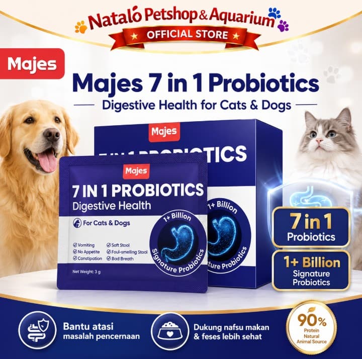 Majes 7-IN-1 7in1 Probiotics Powder Digestive Health Cat and Dog Supplements - Vitamin Pencernaan - gambar 1