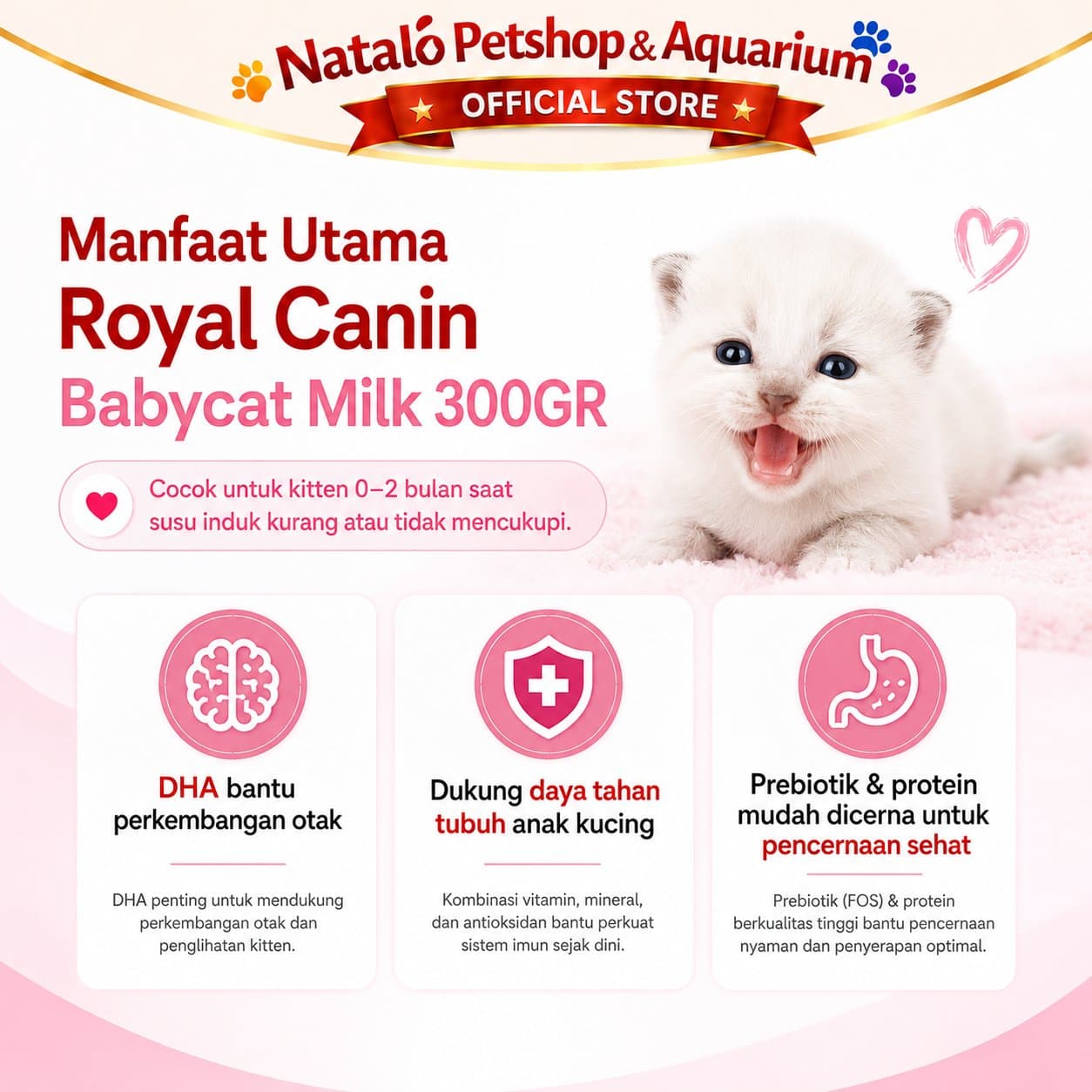 Royal Canin Babycat Milk 300GR Include Dot Susu - Susu Anak dan Ibu Kucing Menyusui - Baby Cat 300 GR - gambar 3