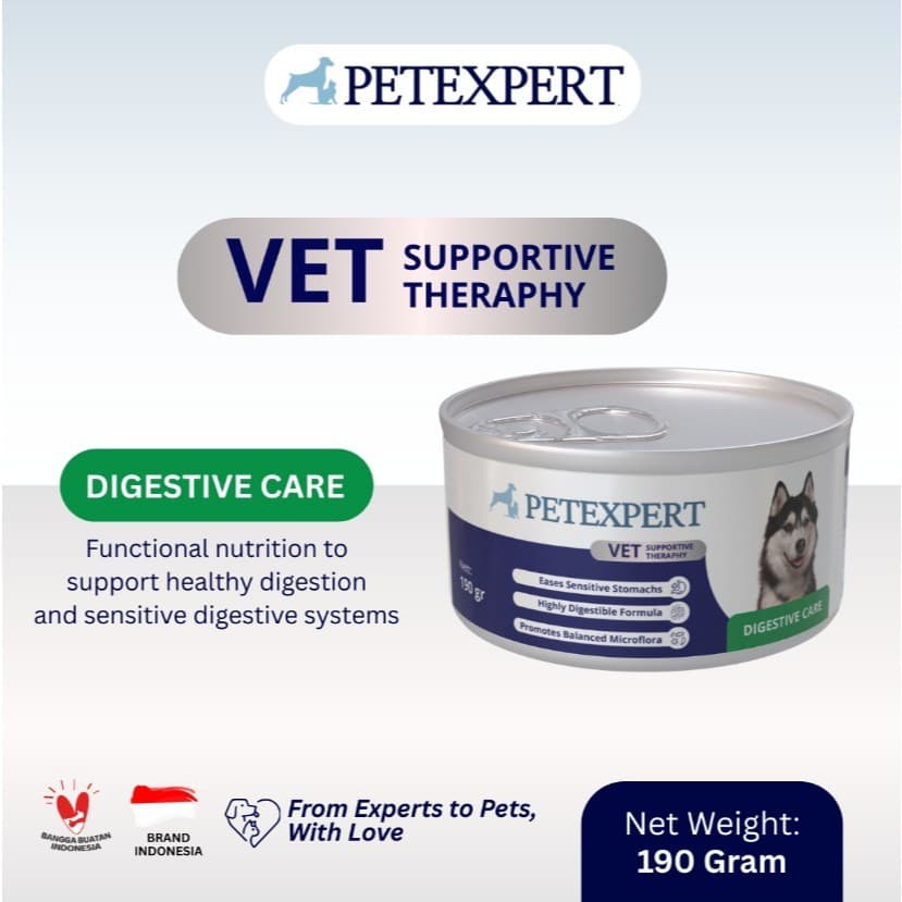 Pet Expert DIGESTIVE CARE for DOG 190GR - Vet Supportive Therapy Treatment / Makanan Basah kaleng Pencernaan Gastro Intestinal untuk Anjing PETEXPERT 190 GR - gambar 1