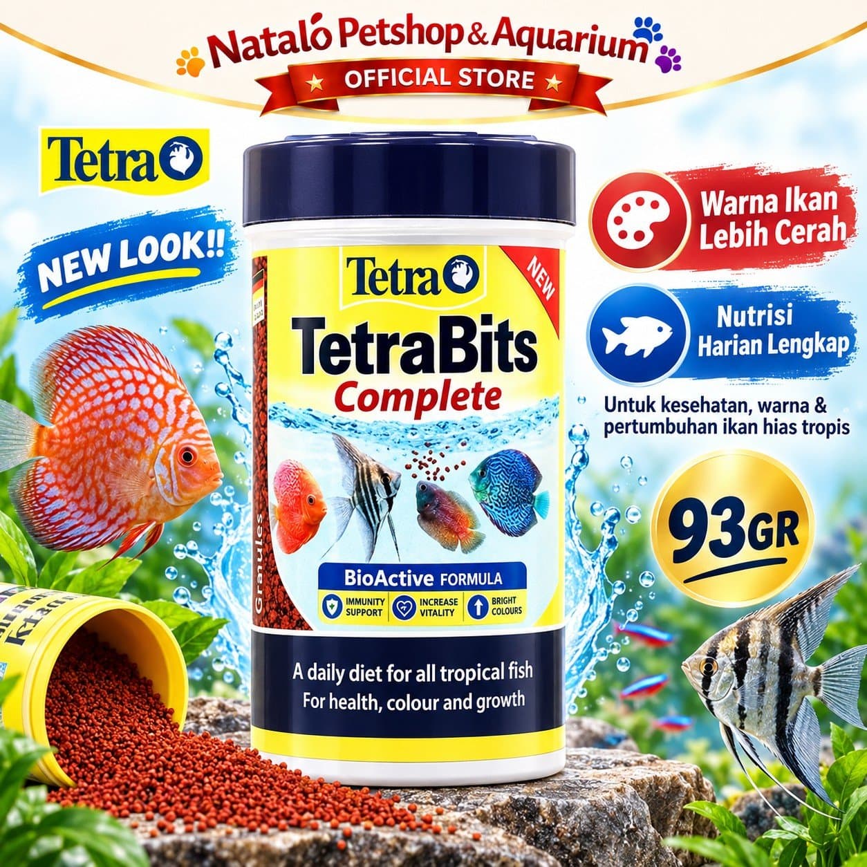 TetraBits Complete Tropical Fish Food 93GR - Makanan Ikan Hias Tetra Bits 93 GR