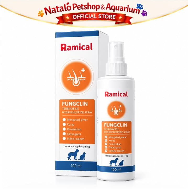 Ramical FUNGCLIN Spray 100ML - Obat Semprot Kulit Nati Jamur Kurap Gatal Infeksi untuk Hewan Peliharaan - gambar 6
