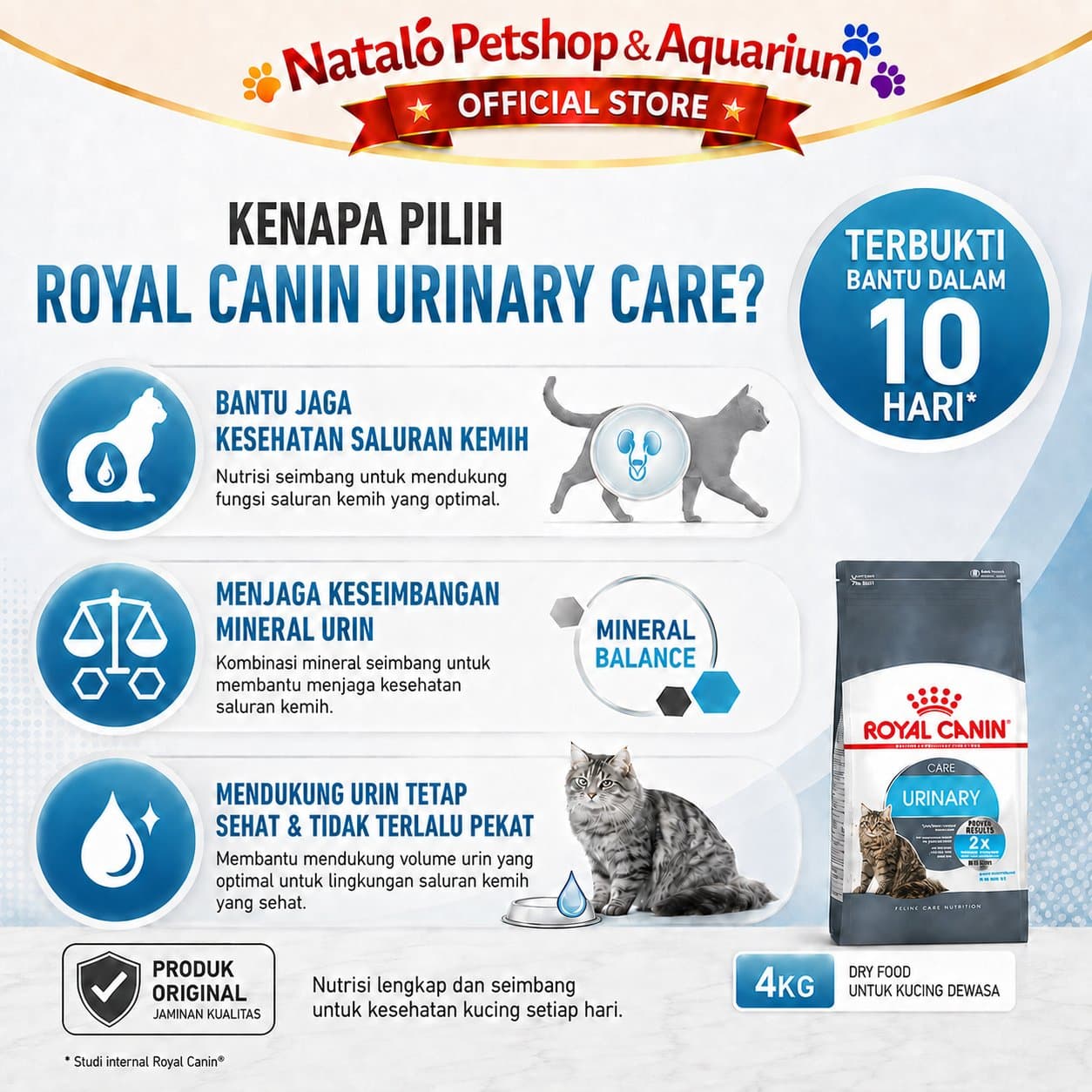 Royal Canin Urinary Care 4KG Adult Cat Food - Makanan Kering Kucing Dewasa untuk Kesehatan Kantung Kemih / FLUTD 4 KG - gambar 2