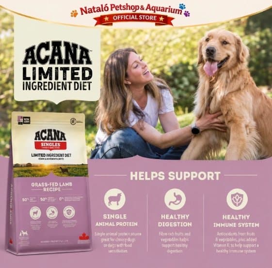 Acana Lamb Grass-Fed 2KG Super Premium Dry Dog Food Grain Free - Makanan Anjing Dewasa Kering Tinggi Nutrisi Single Animal Protein Healthy Digestion & Immune System 2 KG - gambar 3