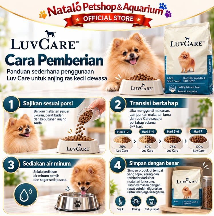 Luv Care Small Breed Adult Beef 9KG Dog Food Makanan Anjing Dewasa Ras Kecil Dry Food - gambar 3