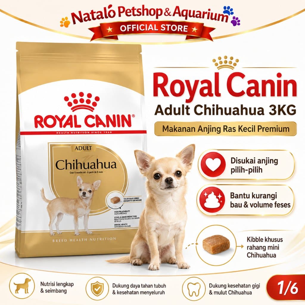 Royal Canin Chihuahua Adult 3KG / Chi hua hua Dog Food / Makanan Anjing Ras Kecil Premium - gambar 1