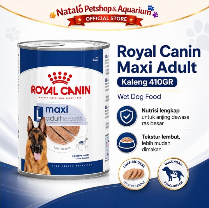 Royal Canin Maxi Adult 410GR Wet Dog Food - Makanan Basah Anjing Ras Besar 410 GR Kaleng
