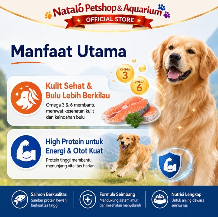 MAJES High Protein Skin & Coat Health Oceanic Salmon Feast Adult Dog Food 7 KG - Makanan Anjing Dewasa Freshpack 7KG - gambar 2