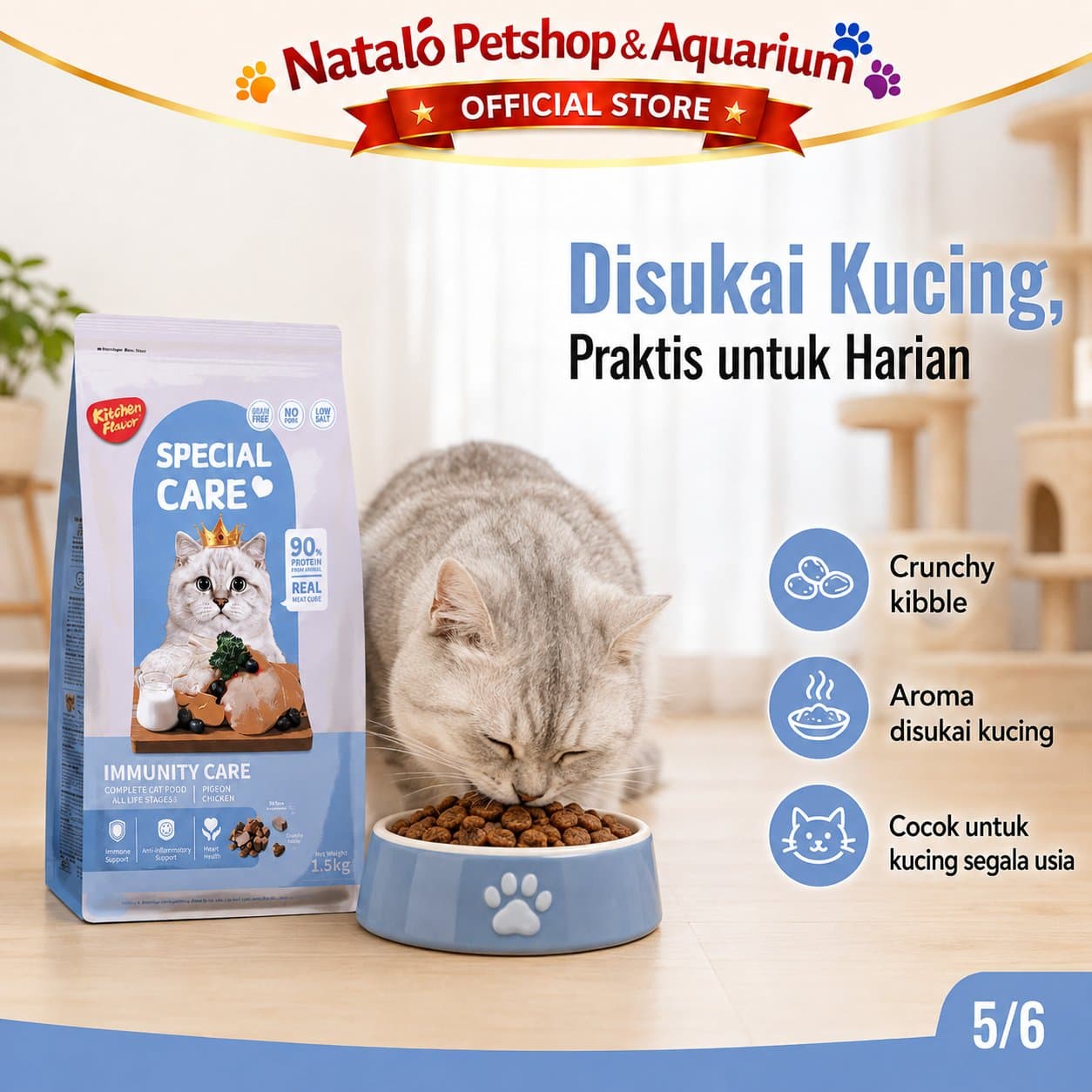 Kitchen Flavor Special Care Immunity Care 1.5KG All Life Stages - Makanan Kucing untuk Daya Tahan Tubuh - gambar 5