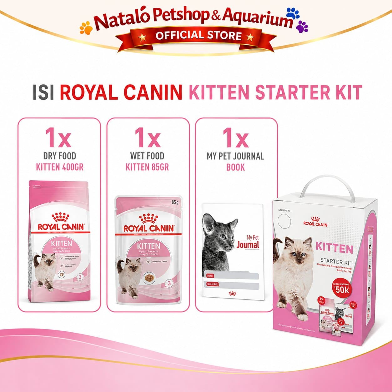 Royal Canin Kitten Starter Kit - Makanan Anak Kucing Paket Komplit 50% Lebih Murah - gambar 4