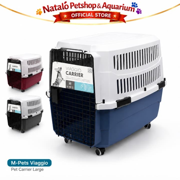 M-Pets  Viaggio Pet Carrier / Cargo size Large / Kandang Portable Kennel Box hewan ukuran besar for Cat Dog 82 x 56 x 54 cm - gambar 5