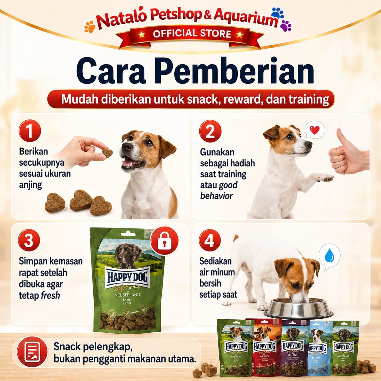 Happy Dog Snack 100GR Supreme Sensbile / Mini Cemilan Jajanan Anjing - gambar 3