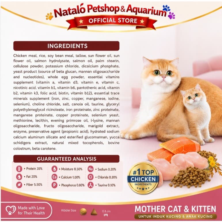 Kaniva Mother Cat & Kitten 1.3KG Dry Food - Holistic Healthy Skin and Coat - Premium Makanan Kucing Kering untuk Ibu Hamil Menyusul Anak Kucing Adult 1.3 KG - gambar 3