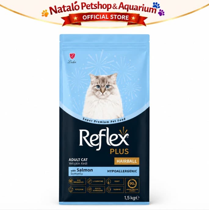 Reflex Plus Adult Cat Hairball & Indoor 1.5KG / Salmon Formula - Makanan Kucing Dewasa Super Premium rasa ikan - gambar 6