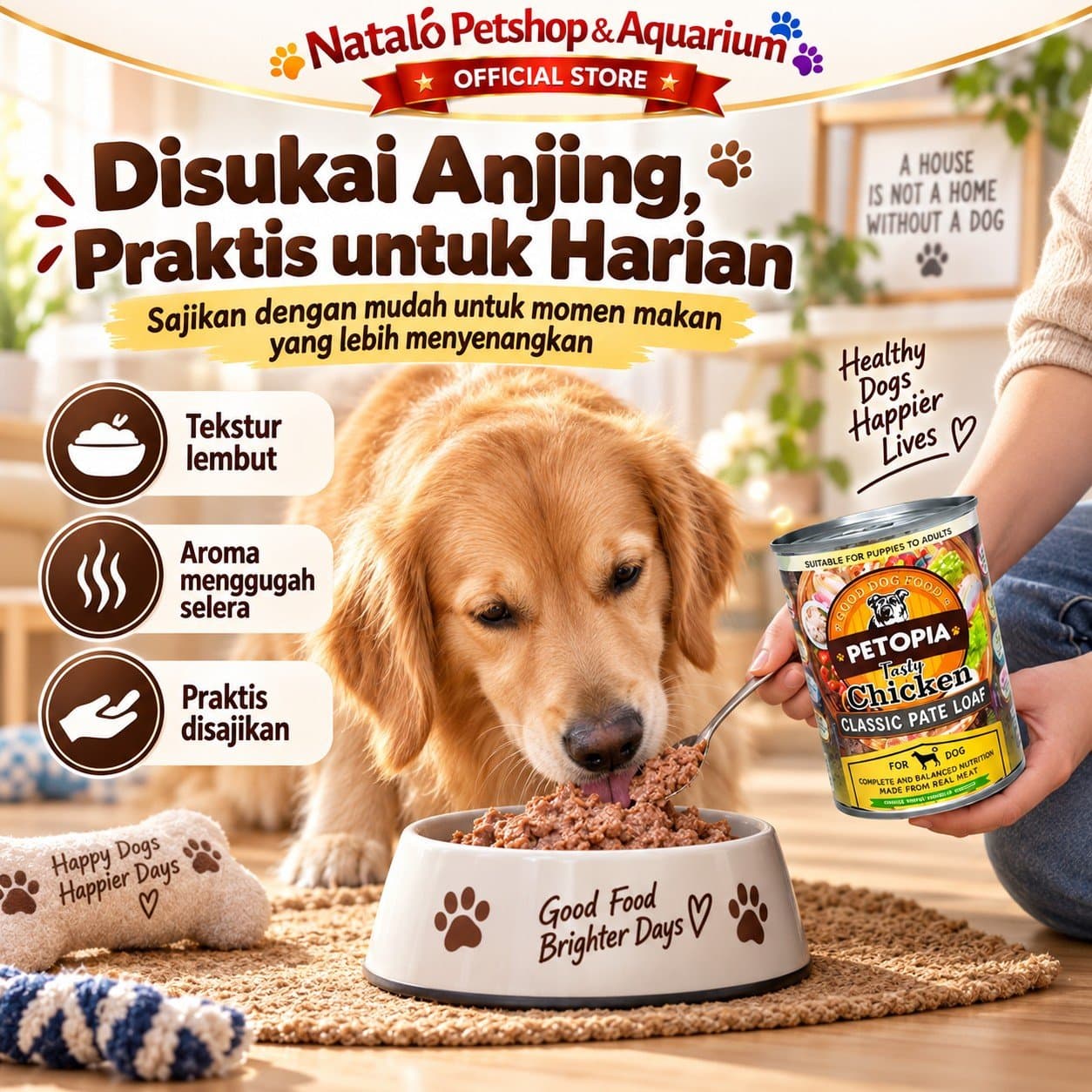 Petopia Classic Pate Loaf 1 DUS (24pcs x 380gr) All Life Stages Wet Dog Food  - Makanan Basah Kaleng Anjing untuk Semua Tahap Usia / Umur - gambar 5