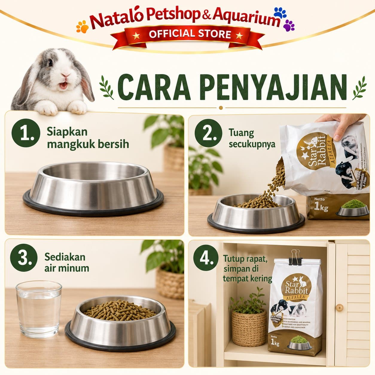 Star Rabbit 1KG - Pelet Bunny Makanan Kelinci Alfafa- Raspberry 1 KG - gambar 3
