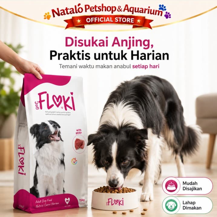 Floki Dog Food 15KG Adult Beef - Lamb and Rice Dry Premium Makanan Kering Anjing Dewasa - gambar 5