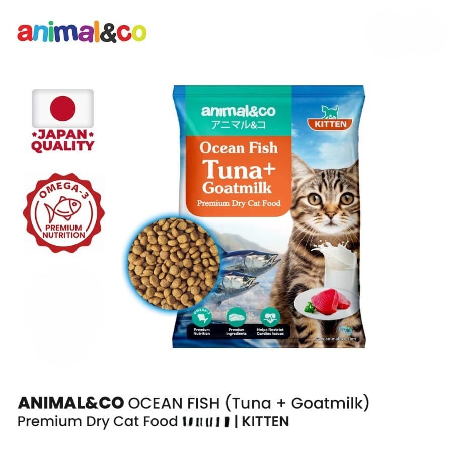 Animal&Co Kitten 800GR Ocean Fish Tuna with Goat Milk Premium Dry Cat Food 800 GR - Makanan Kucing Anakan Animal n Co - gambar 7