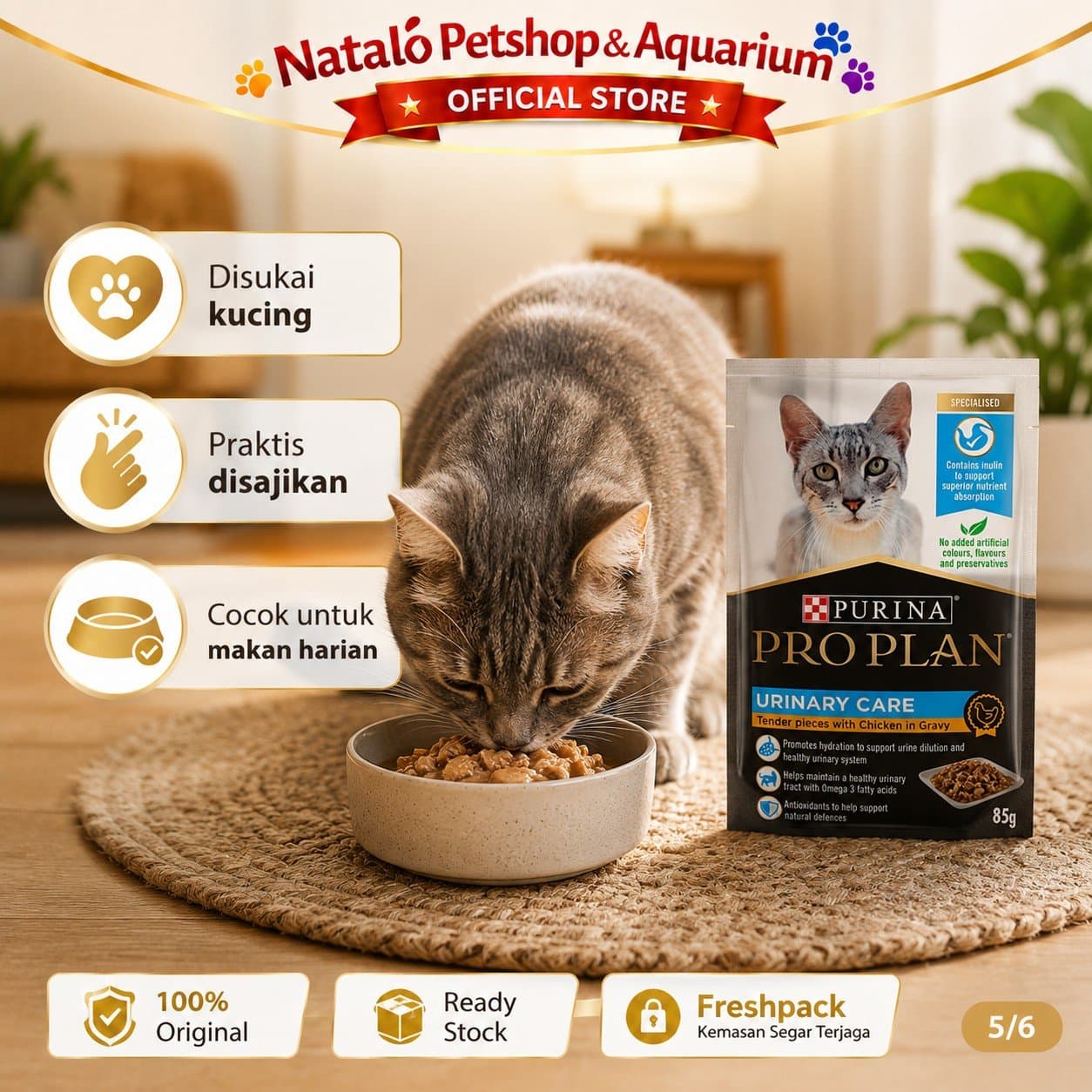 Pro Plan Urinary Care Pouch Wet Food 85 GR - Makanan Basah Saset Kucing Dewasa untuk Saluran Kencing Kantong Kemih FLUTD 85GR Proplan - gambar 6
