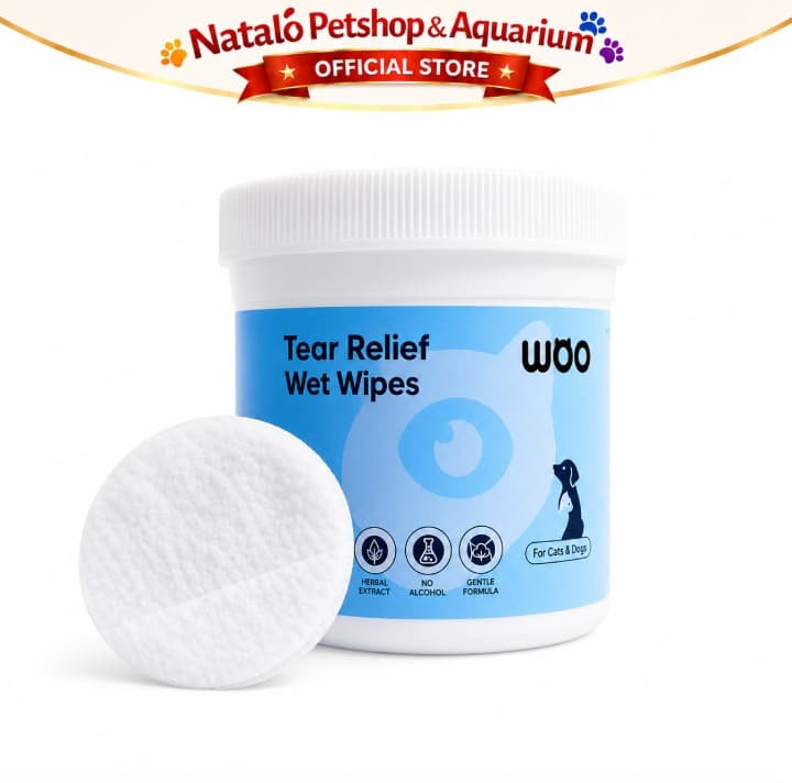 Woo Tear Stain Reflief Wet Wipes - Pembersih Mata Tanpa Alkohol dari Ekstrak Bahan Alami Herbal Cat & Dog 120 Lembar - gambar 5