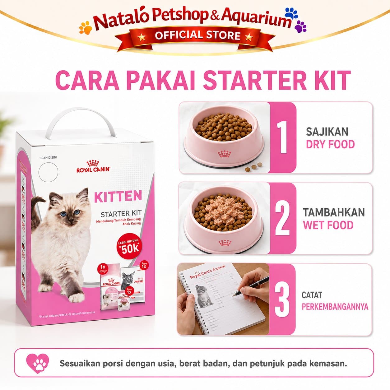 Royal Canin Kitten Starter Kit - Makanan Anak Kucing Paket Komplit 50% Lebih Murah - gambar 3