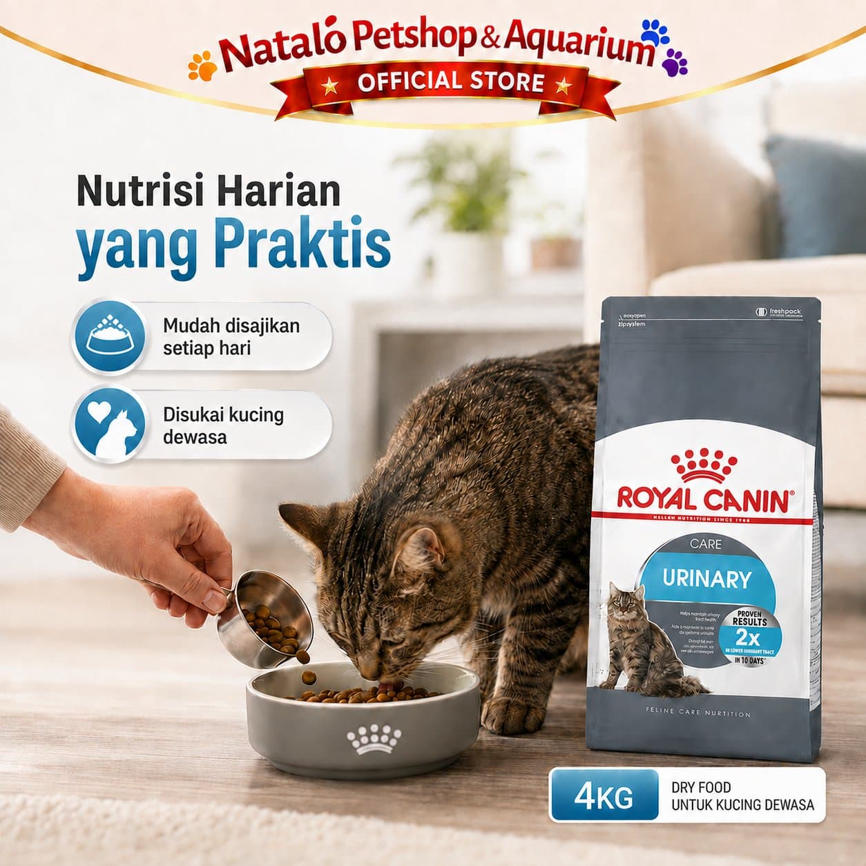 Royal Canin Urinary Care 4KG Adult Cat Food - Makanan Kering Kucing Dewasa untuk Kesehatan Kantung Kemih / FLUTD 4 KG - gambar 5