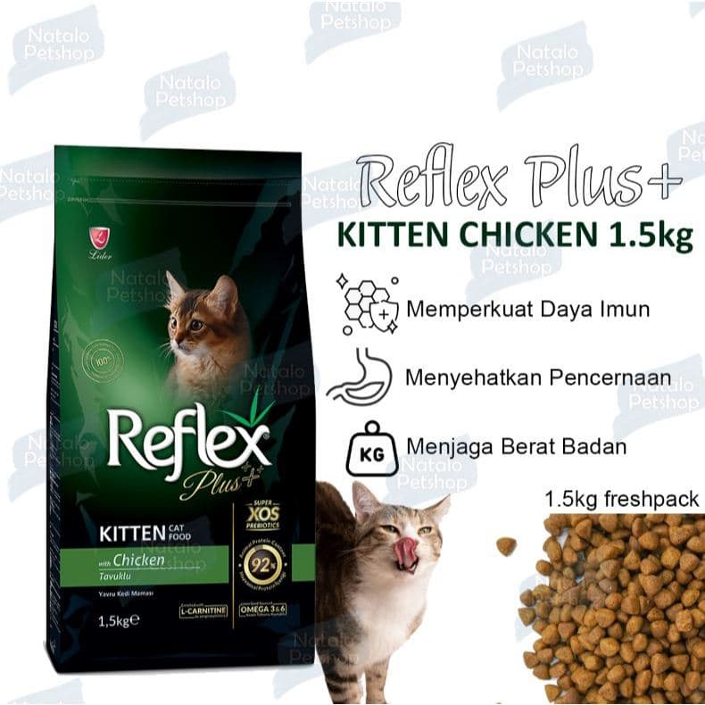 Reflex Plus Kitten 1.5KG with Chicken - Makanan Anak Kucing Super Premium Food rasa Ayam / Sehat / Gemuk / Bulu Lebat - gambar 1