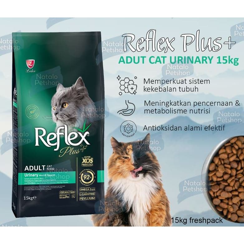 Reflex Plus Adult Cat Urinary Chicken 15KG - Makanan Kucing Dewasa Saluran Kencing Super Premium - gambar 1