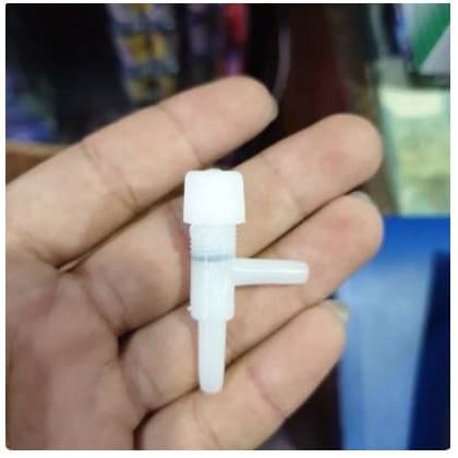 Stelan Angin/Aerasi/Aerator/Kran Air 1 Way Putih Import Tahan Lama - Aquarium Aquascape - gambar 1