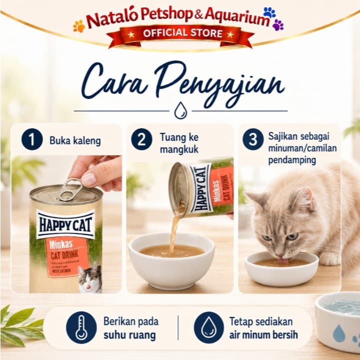 Happy Cat Drink 135ML Minkas Wet Food Kaleng Minuman Basah Kucing - gambar 2
