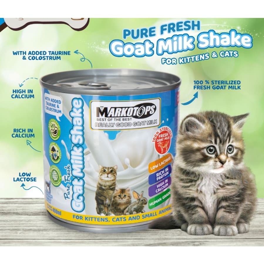 MARKOTOPS GOAT MILK SHAKE 400ML Susu Kambing Cair Kitten Cat Kucing Kelinci Hamter markotop - gambar 1