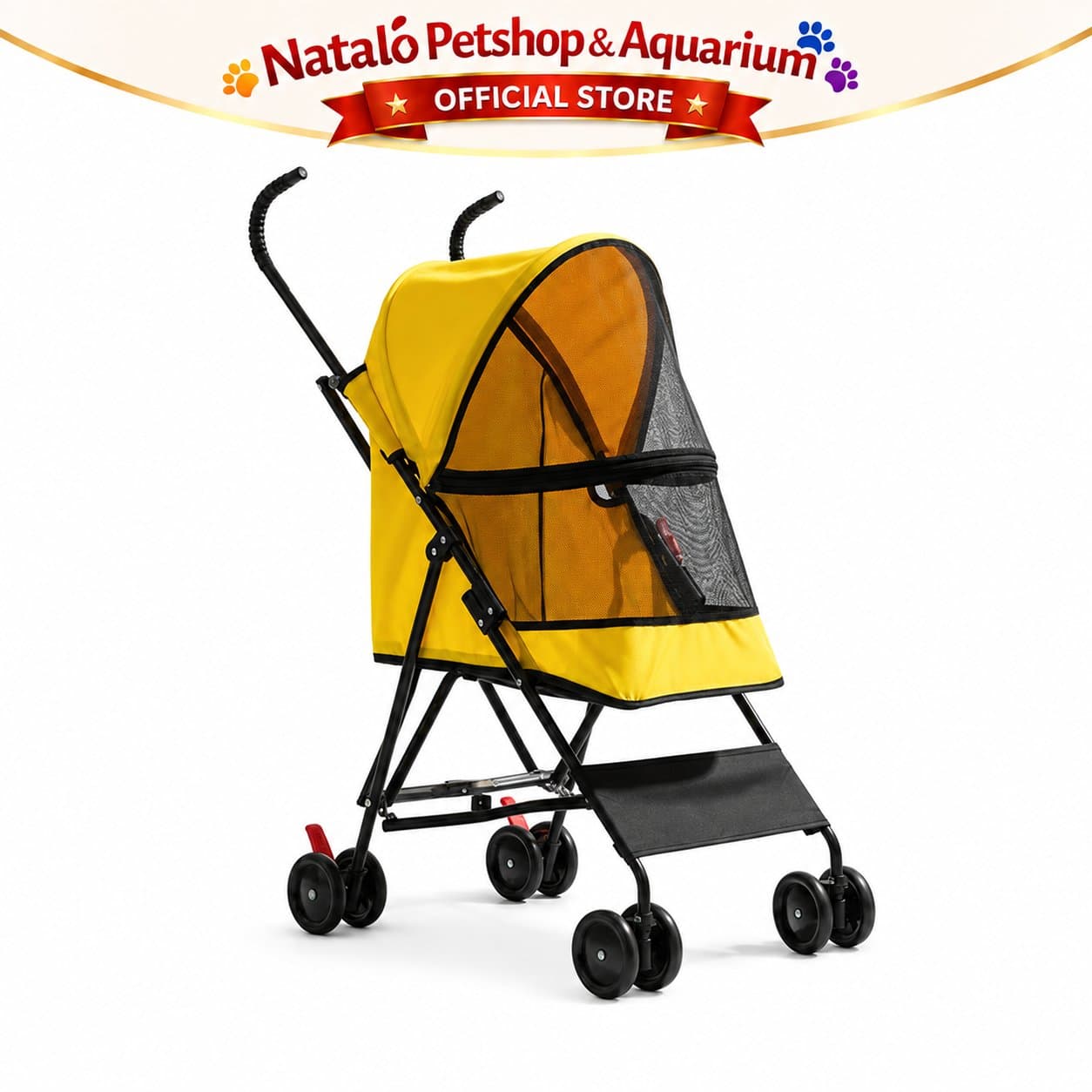 PET STROLLER FOR PET 304 - Cargo / Kennel Buat Jalan Jalan Hewan/ Cat Dog Rabbit / Stroler Kucing Anjing Kelinci - Kotak Roda Bahan Kain Premium / Foldable / Bisa Di Lipat - gambar 6